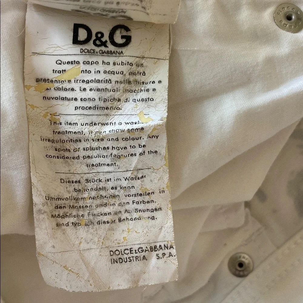 VINTAGE Y2K DOLCE & GABBANA R. BUDD DWYER NEWSPAPER PRINT JEANS Size 26 - Picture 10 of 15